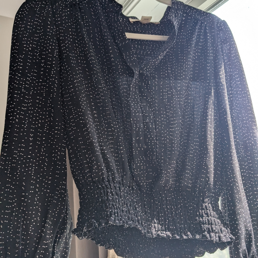 Monteau Black and White Polka Dot Blouse